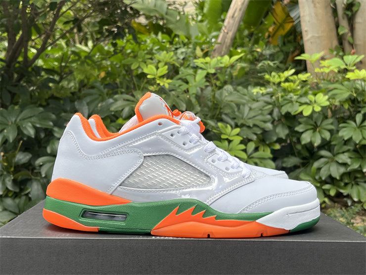 JORDAN 5 Low Blanc/Orange/Vert 