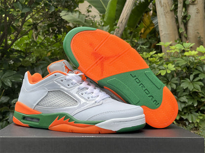 JORDAN 5 Low Blanc/Orange/Vert 