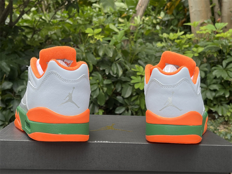 JORDAN 5 Low Blanc/Orange/Vert 