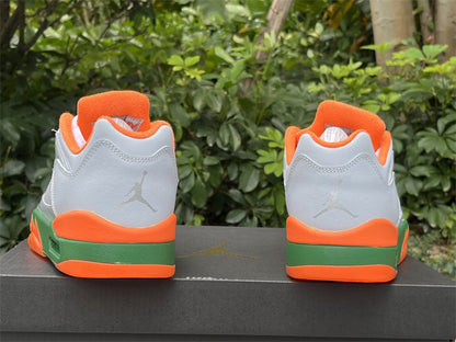 JORDAN 5 Low Blanc/Orange/Vert 