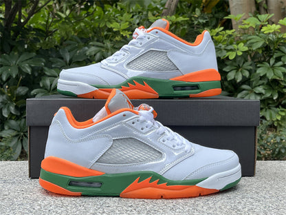 JORDAN 5 Low Blanc/Orange/Vert 