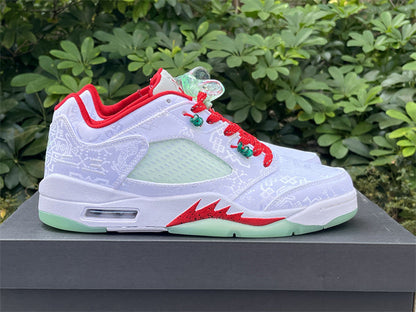 JORDAN 5 Blanc/Rouge/Vert 