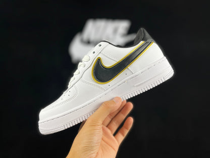 NIKE AIR FORCE 1 « Double Swoosh Blanc/Noir/Or »