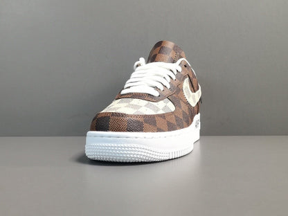 NIKE AIR FORCE 1 x LOULS VULTTON MARRON/BLANC 