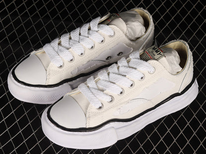 MAISON MIHARA YASUHIRO PETERSON OG SEMELLE TOILE BAS BLANC