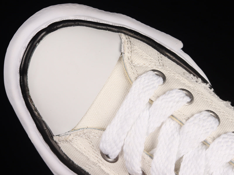 MAISON MIHARA YASUHIRO PETERSON OG SEMELLE TOILE BAS BLANC