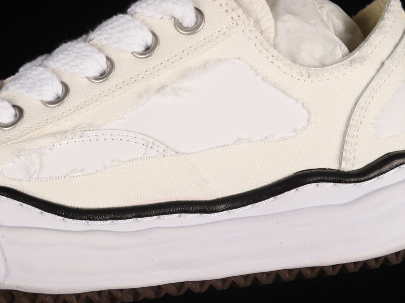 MAISON MIHARA YASUHIRO PETERSON OG SEMELLE TOILE BAS BLANC