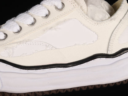 MAISON MIHARA YASUHIRO PETERSON OG SEMELLE TOILE BAS BLANC