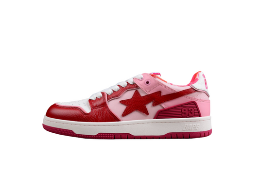 Baskets basses BAPE STA rouges et roses