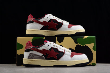 Baskets basses BAPE STA rouges, blanches et noires