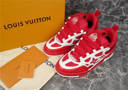 Baskets Louis Vuitton LV Skate rouges et blanches
