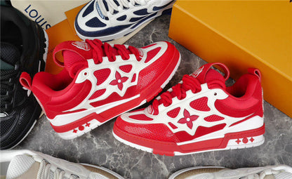 Baskets Louis Vuitton LV Skate rouges et blanches