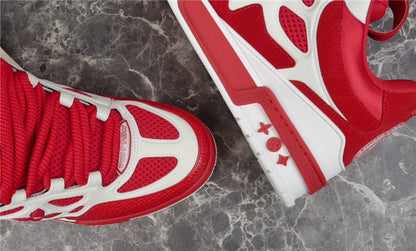 Baskets Louis Vuitton LV Skate rouges et blanches