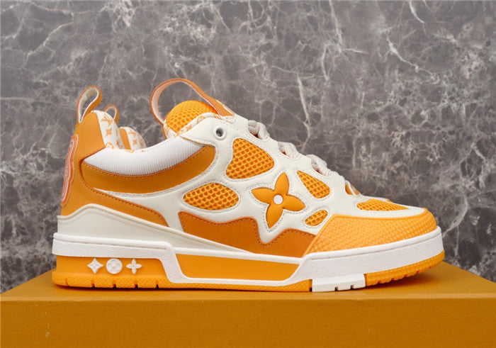 Baskets Louis Vuitton LV Skate jaunes et blanches 