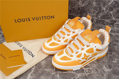 Baskets Louis Vuitton LV Skate jaunes et blanches 