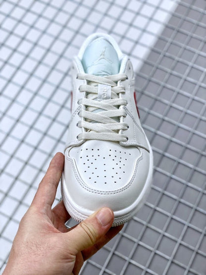 JORDAN 1 LOW x WHITE UNIVERSITY RED 