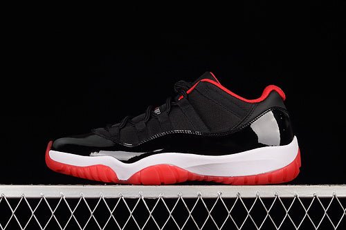 AIR JORDAN 11 RETRO LOW BRED NOIR/ROUGE VRAI/BLANC
