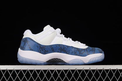 AIR JORDAN 11 RETRO LOW NAVY SNAKESKIN 2019 BLANC/NOIR