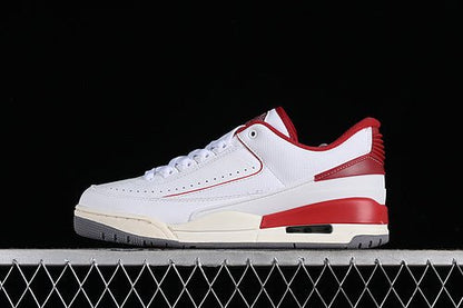 AIR JORDAN 2/3 RETRO BLANC/ROUGE UNIVERSITAIRE/VOILE/GRIS CIMENT
