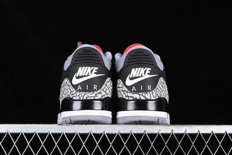 AIR JORDAN 3 RETRO BLACK CEMENT 2018 BLANC/NOIR/GRIS 