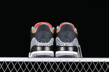 AIR JORDAN 3 RETRO NOIR/ROUGE FEU/OR MÉTALLISÉ/GRIS CIMENT