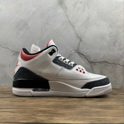 AIR JORDAN 3 RETRO DENIM SE ROUGE FEU BLANC/ROUGE FEU/NOIR 