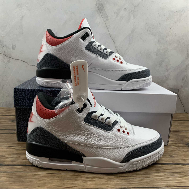 AIR JORDAN 3 RETRO DENIM SE ROUGE FEU BLANC/ROUGE FEU/NOIR 