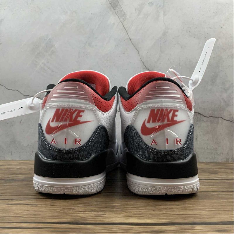 AIR JORDAN 3 RETRO DENIM SE ROUGE FEU BLANC/ROUGE FEU/NOIR 