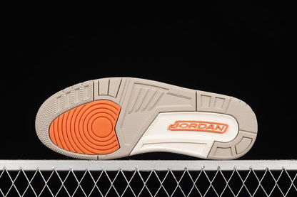 AIR JORDAN 3 RETRO DESERT ELEPHANT NOIR/ORANGE RUSH-FOSSIL STONE