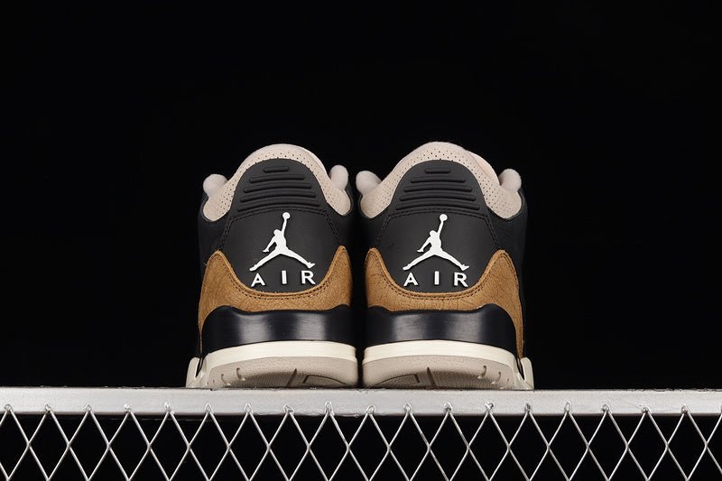 AIR JORDAN 3 RETRO DESERT ELEPHANT NOIR/ORANGE RUSH-FOSSIL STONE