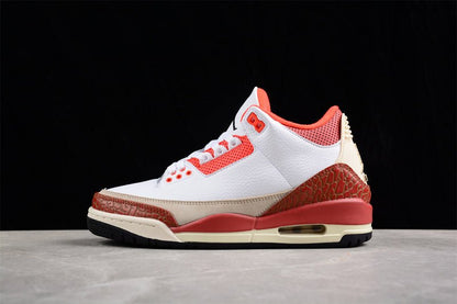 AIR JORDAN 3 RETRO GS BLANC/NOIR/MARS STONE/ORANGE ÉQUIPE