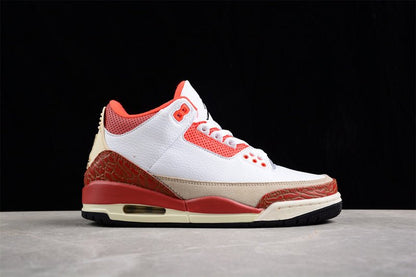 AIR JORDAN 3 RETRO GS BLANC/NOIR/MARS STONE/ORANGE ÉQUIPE