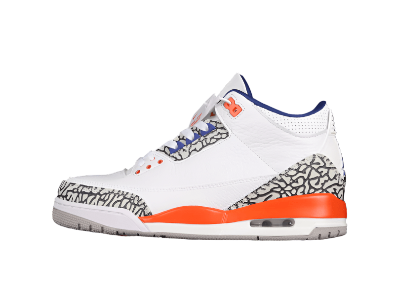 AIR JORDAN 3 RETRO KNICKS BLANC/OLD ROYAL-UNIVERSITY ORANGE-TECH GREY