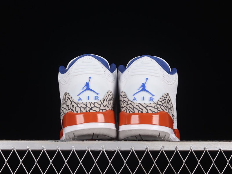 AIR JORDAN 3 RETRO KNICKS BLANC/OLD ROYAL-UNIVERSITY ORANGE-TECH GREY
