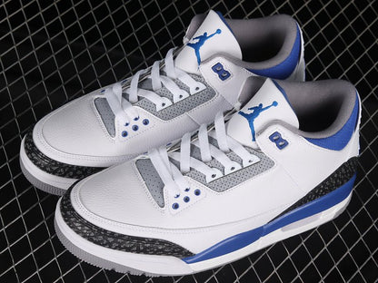 AIR JORDAN 3 RETRO BLANC/NOIR/GRIS CIMENT/BLEU RACER