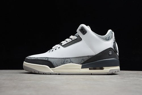 AIR JORDAN 3 BLANC/NOIR/GRIS 