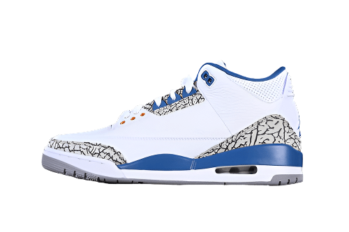 AIR JORDAN RETRO 3 BLANC/GRIS/NOIR/BLEU 