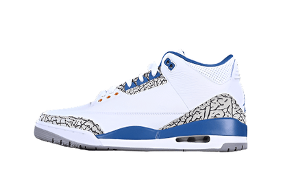 AIR JORDAN RETRO 3 BLANC/GRIS/NOIR/BLEU 