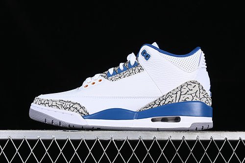 AIR JORDAN RETRO 3 BLANC/GRIS/NOIR/BLEU 