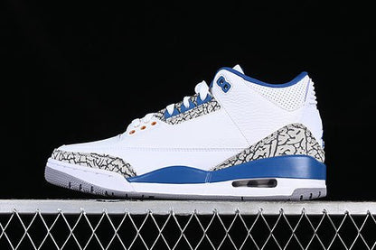 AIR JORDAN RETRO 3 BLANC/GRIS/NOIR/BLEU 