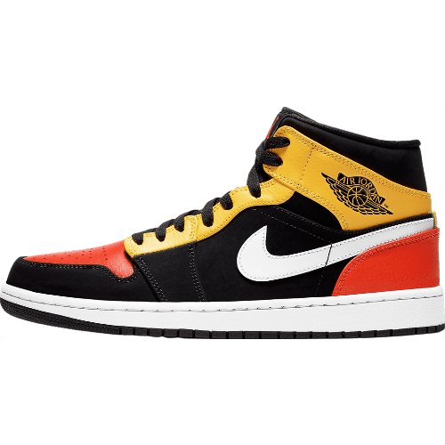 JORDAN 1 MID x NOIR AMARILLO ORANGE 