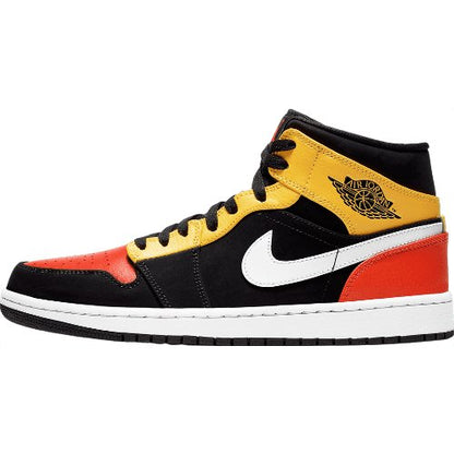 JORDAN 1 MID x NOIR AMARILLO ORANGE 