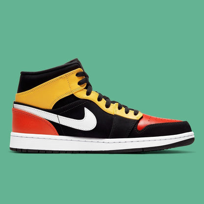 JORDAN 1 MID x NOIR AMARILLO ORANGE 