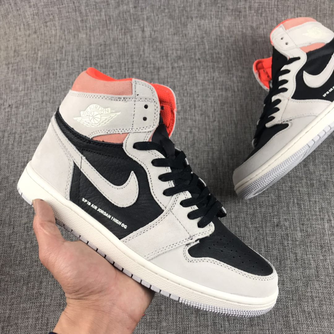 JORDAN 1 RETRO HIGH x NEUTRAL GREY HYPER CRIMSON 