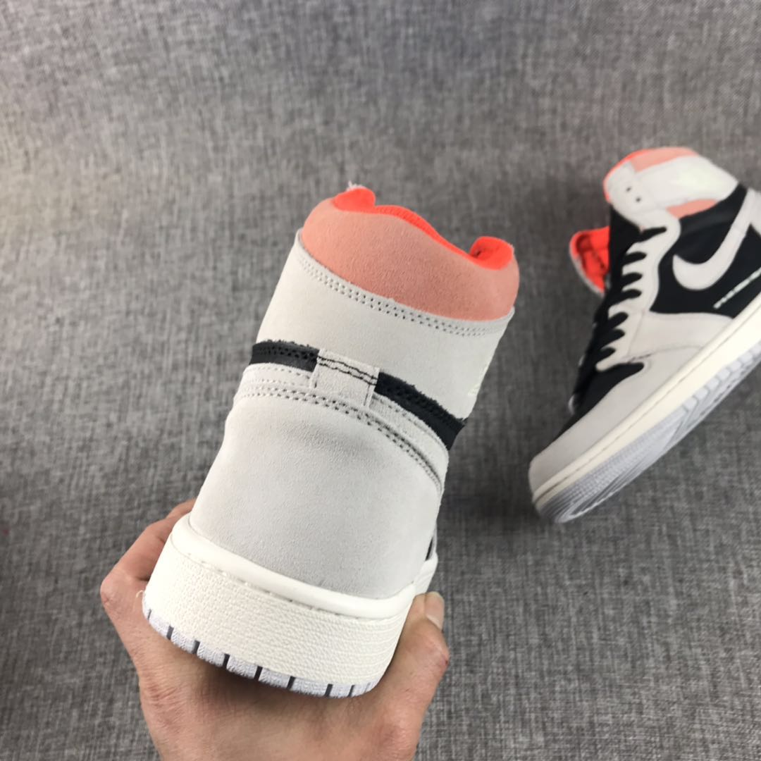 JORDAN 1 RETRO HIGH x NEUTRAL GREY HYPER CRIMSON 