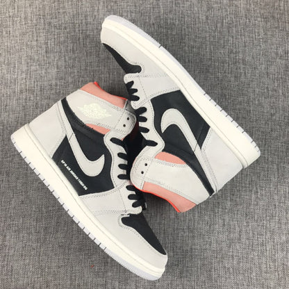 JORDAN 1 RETRO HIGH x NEUTRAL GREY HYPER CRIMSON 