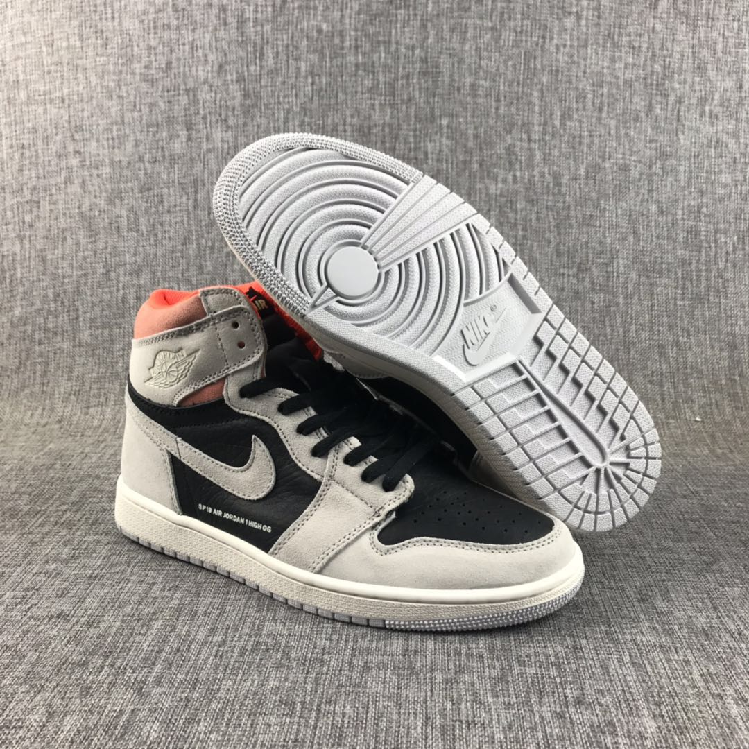 JORDAN 1 RETRO HIGH x NEUTRAL GREY HYPER CRIMSON 