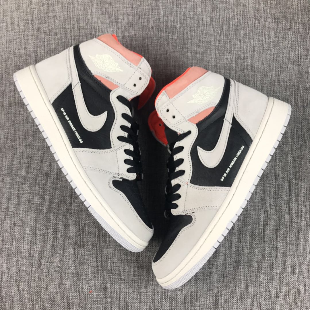 JORDAN 1 RETRO HIGH x NEUTRAL GREY HYPER CRIMSON 