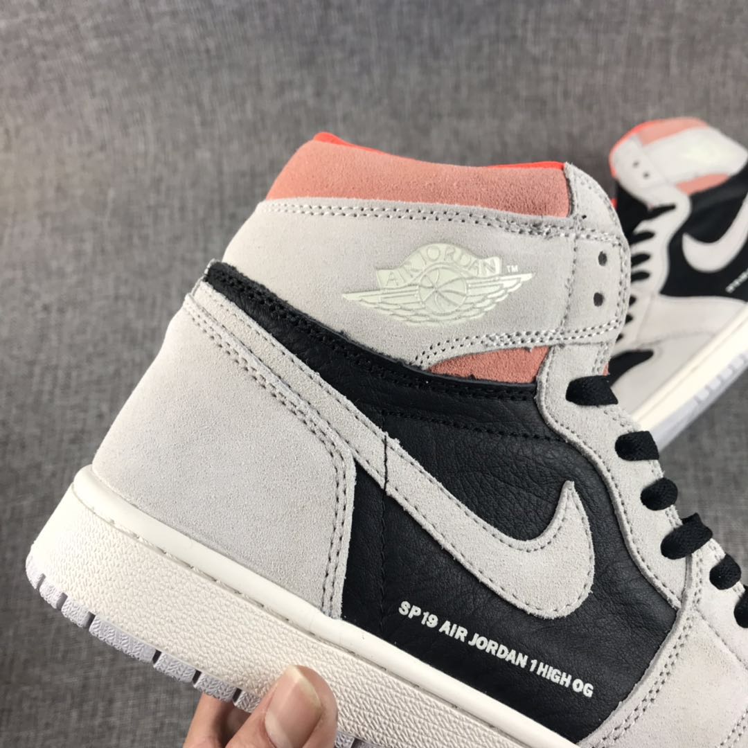 JORDAN 1 RETRO HIGH x NEUTRAL GREY HYPER CRIMSON 