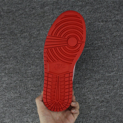 JORDAN 1 RETRO MID x BLANC ROUGE GYM NOIR 